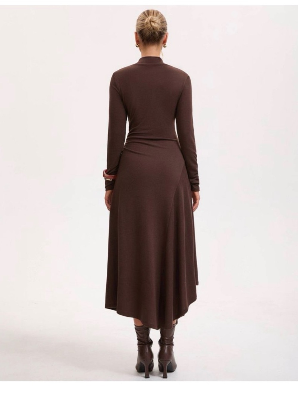 a new day Brown Long-Sleeve Mock Neck Maxi Dress - Picture 2 of 3
